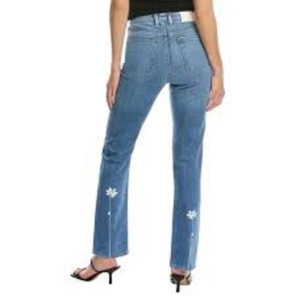 7 for All Mankind Easy Slim Women's Jeans with Floral Detail. Size 28. NWT